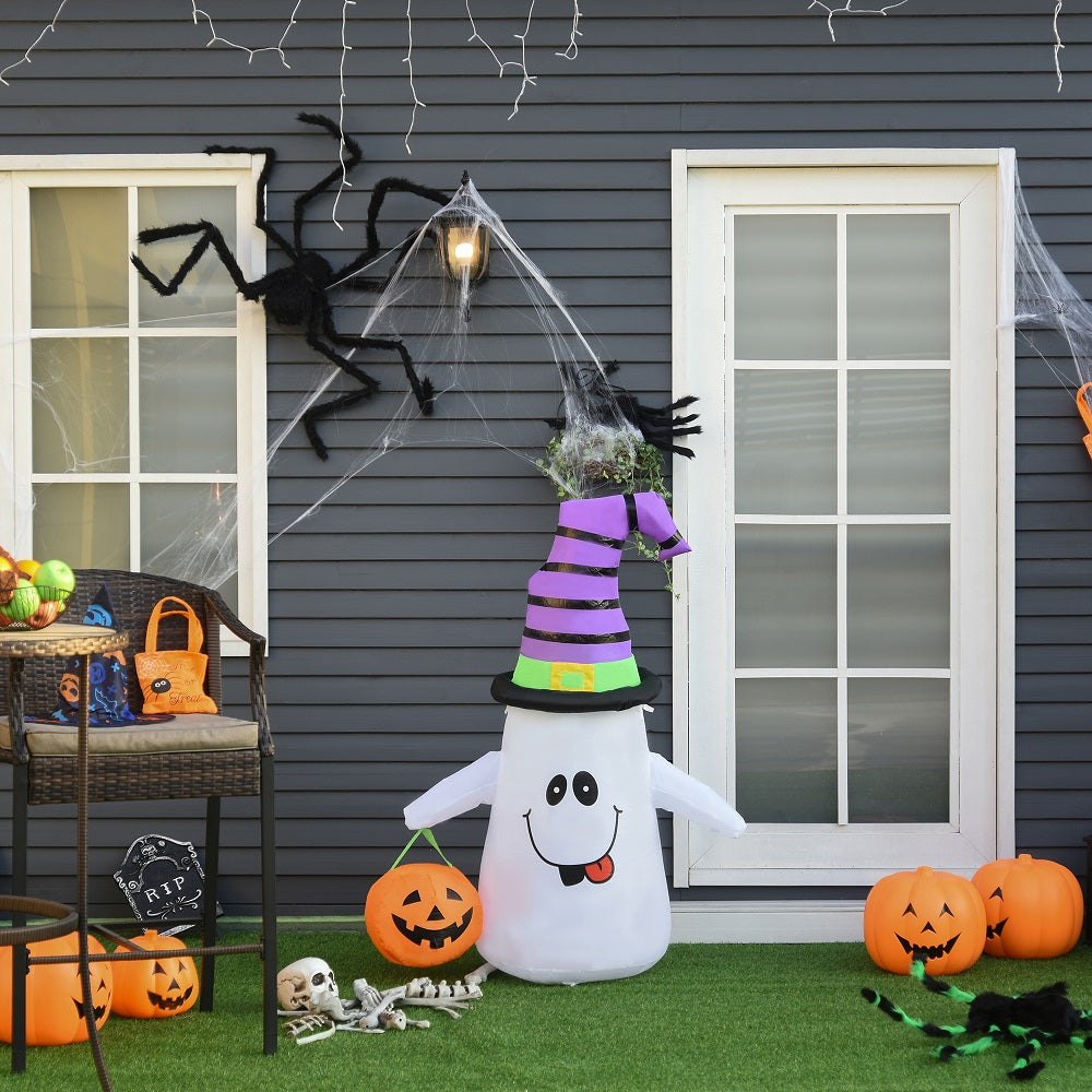 Inflatable witch ghost lit up