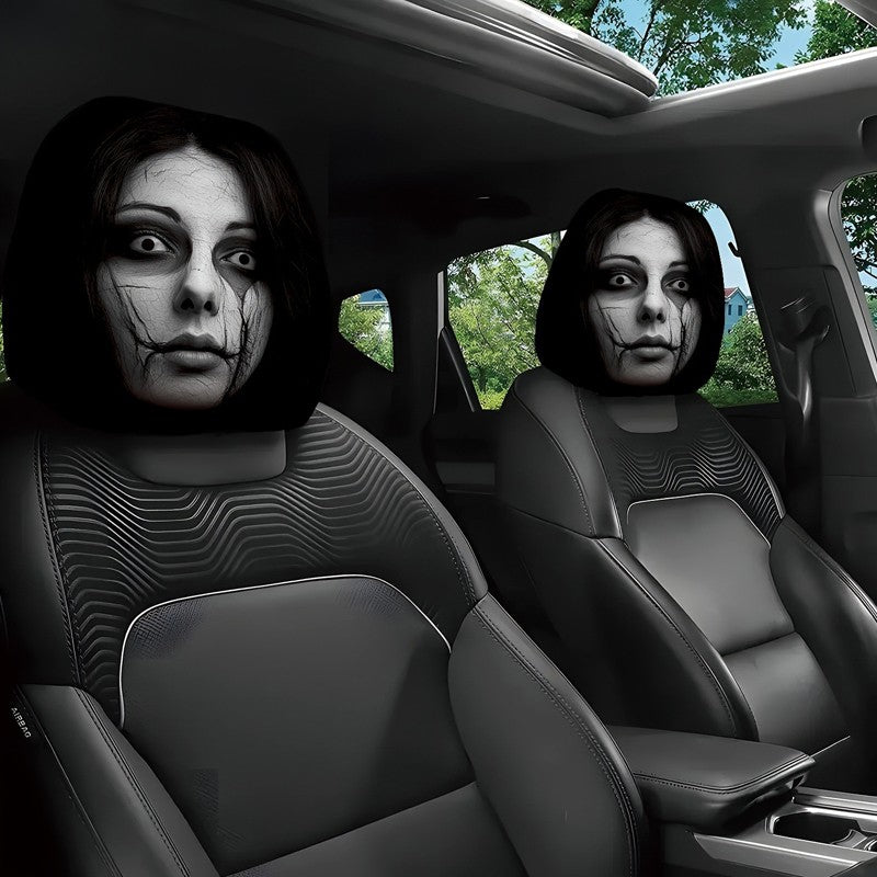 Creepy Ghost Car Headrest Covers (2-Pack)