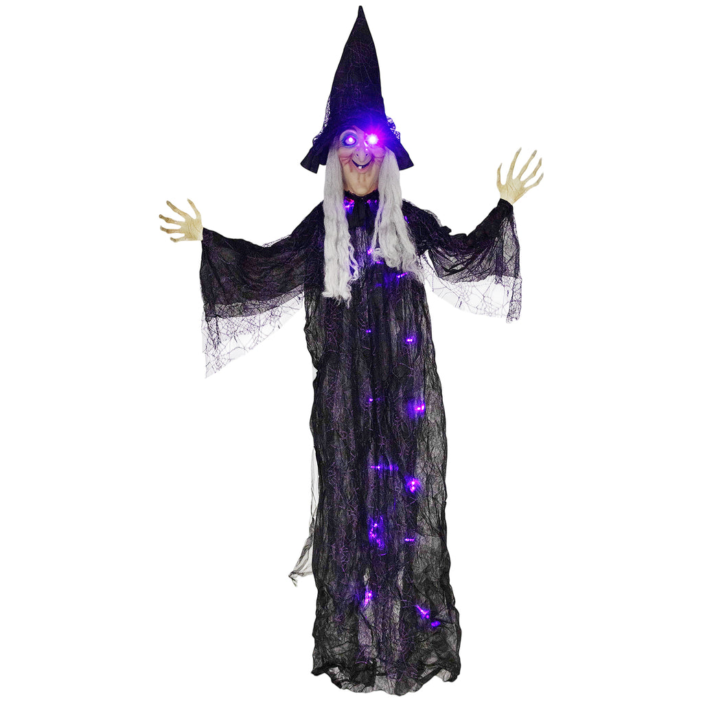 Hanging witch with glowing eyes