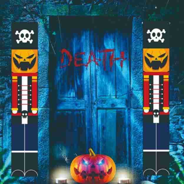 Skeleton nutcracker porch banners