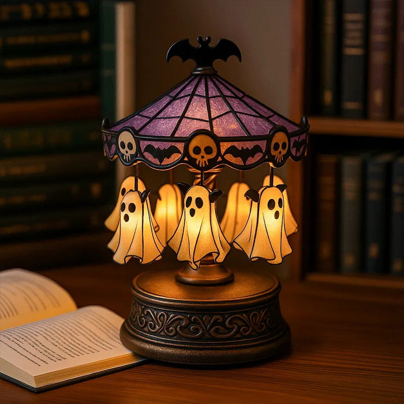 Ghost carousel night light glowing