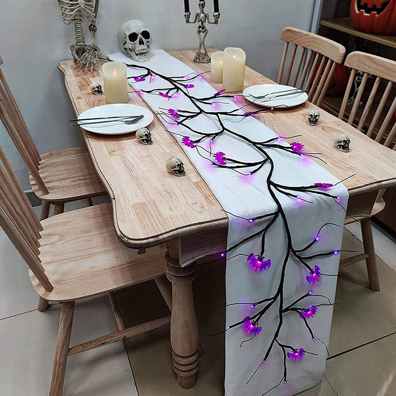 Bat vine lights on a dining table