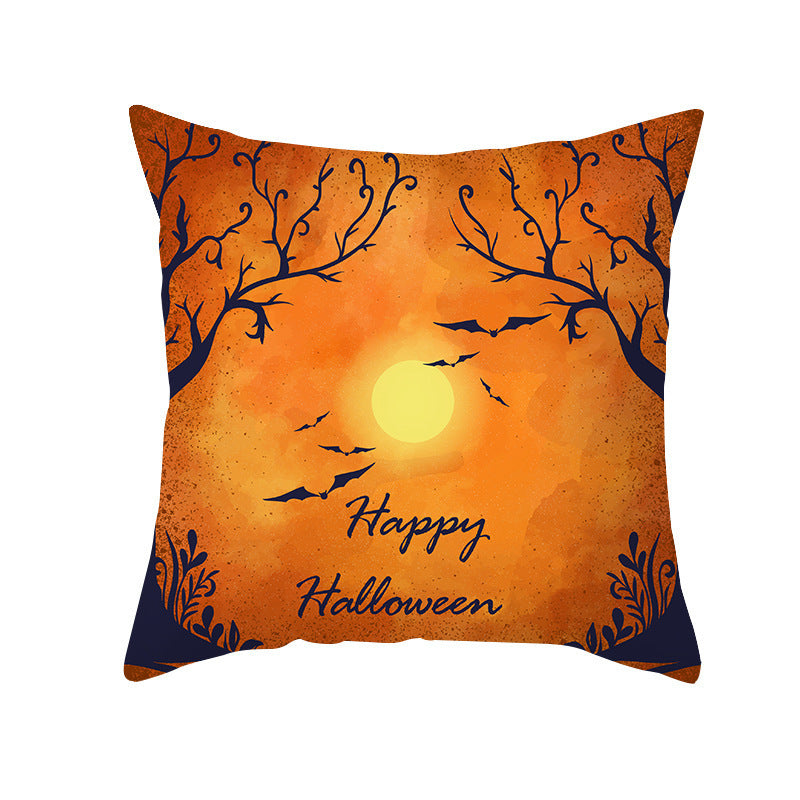 Haunted Sunset Halloween cushion cover