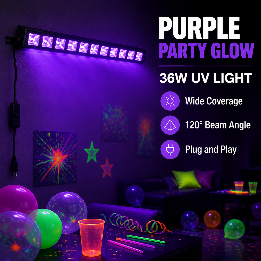 UV Blacklight Glow Bar (36W)