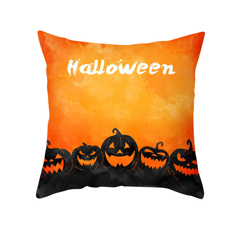 Pumpkin Row Halloween cushion cover
