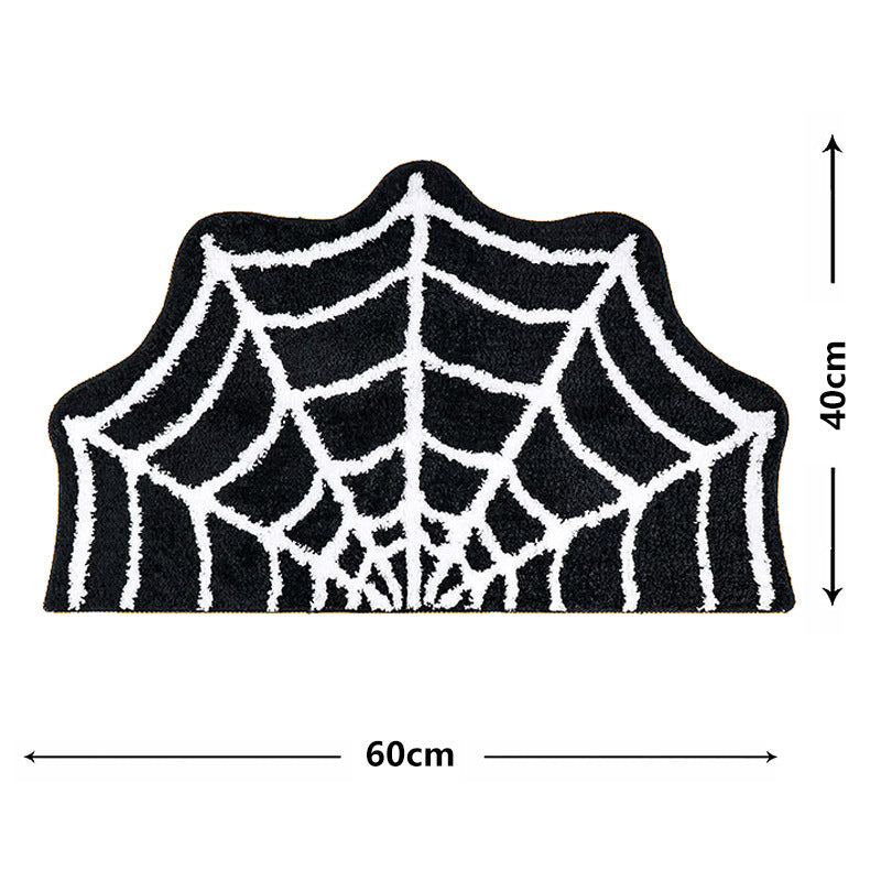 Spider web shaped gothic rug