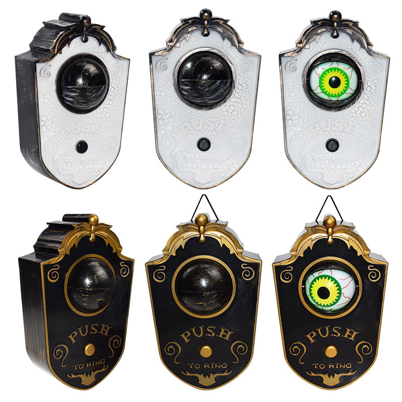 Haunted doorbell on a door