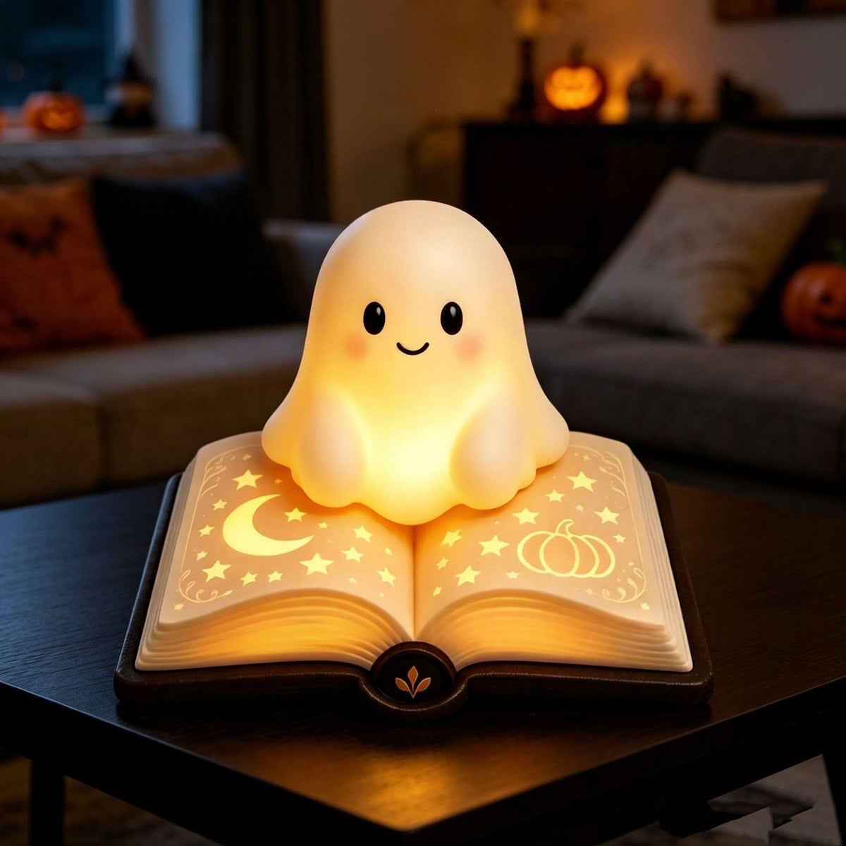 Glowing Spell Book Ghost Night Light