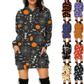 Halloween print hoodie dress