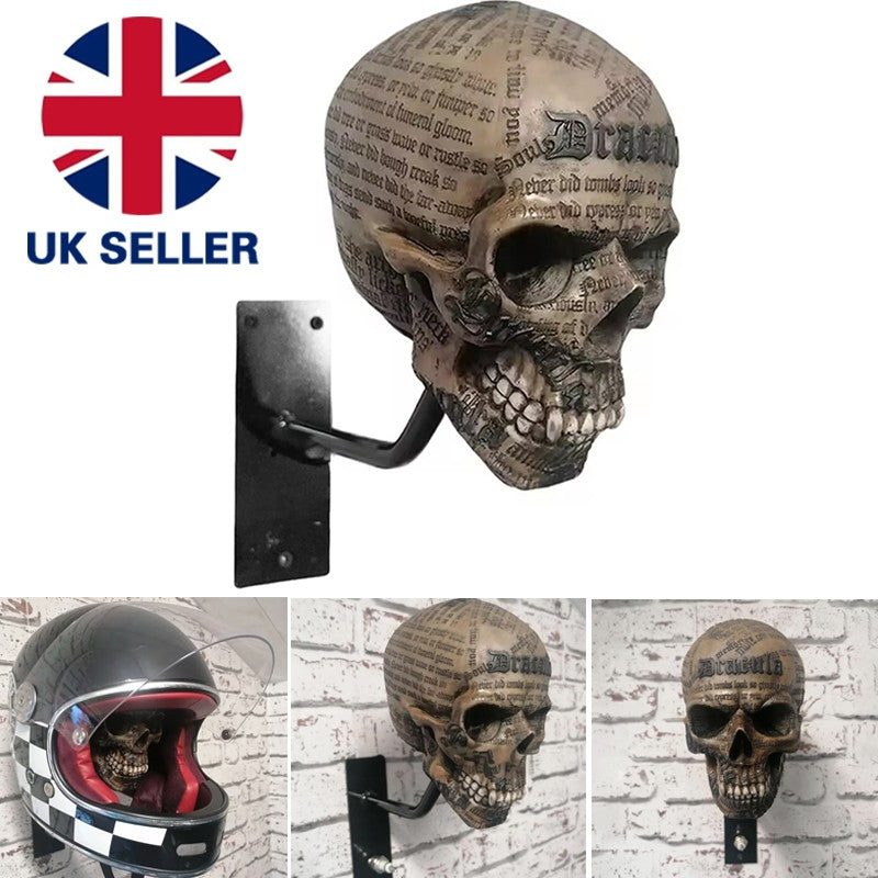 Skull helmet holder wall rack