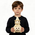 Glowing ghost walking a sausage dog lamp