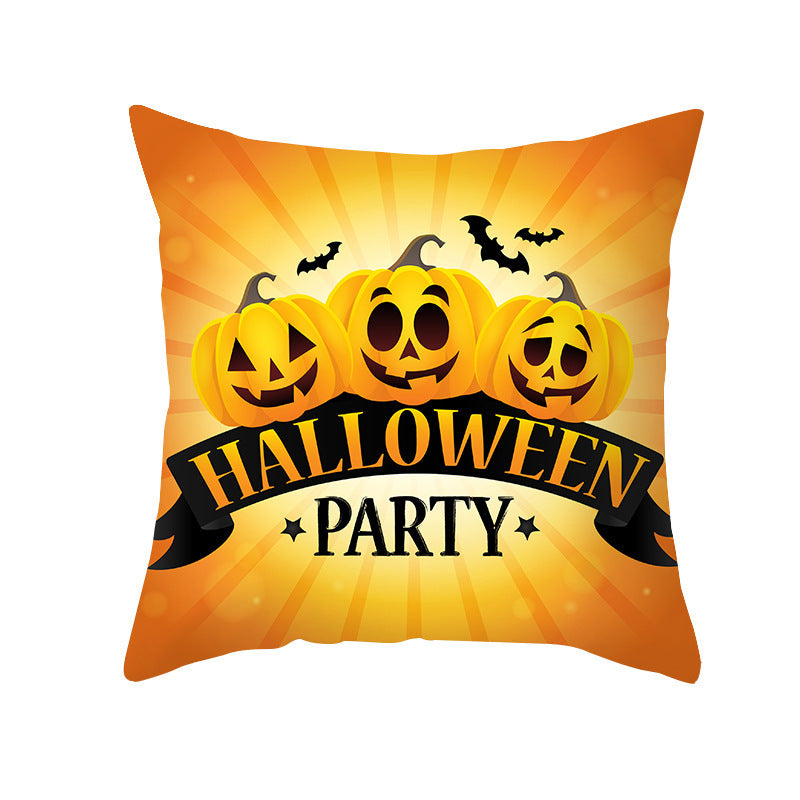Halloween Party jack-o'-lantern cushion cover