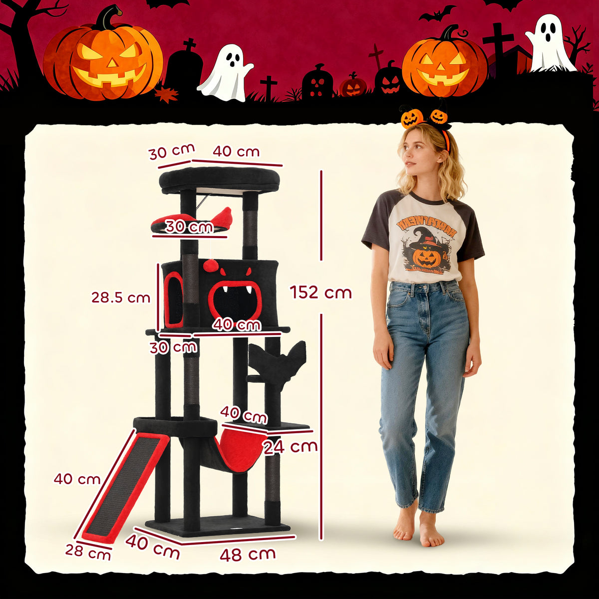 Cat tower bat details