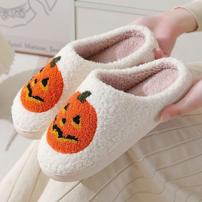 White pumpkin slippers, close-up